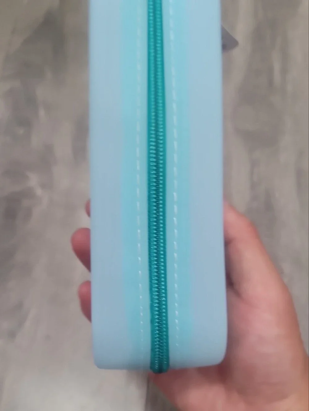 Light Blue and Green Silicone Jelly Pencil Pouch